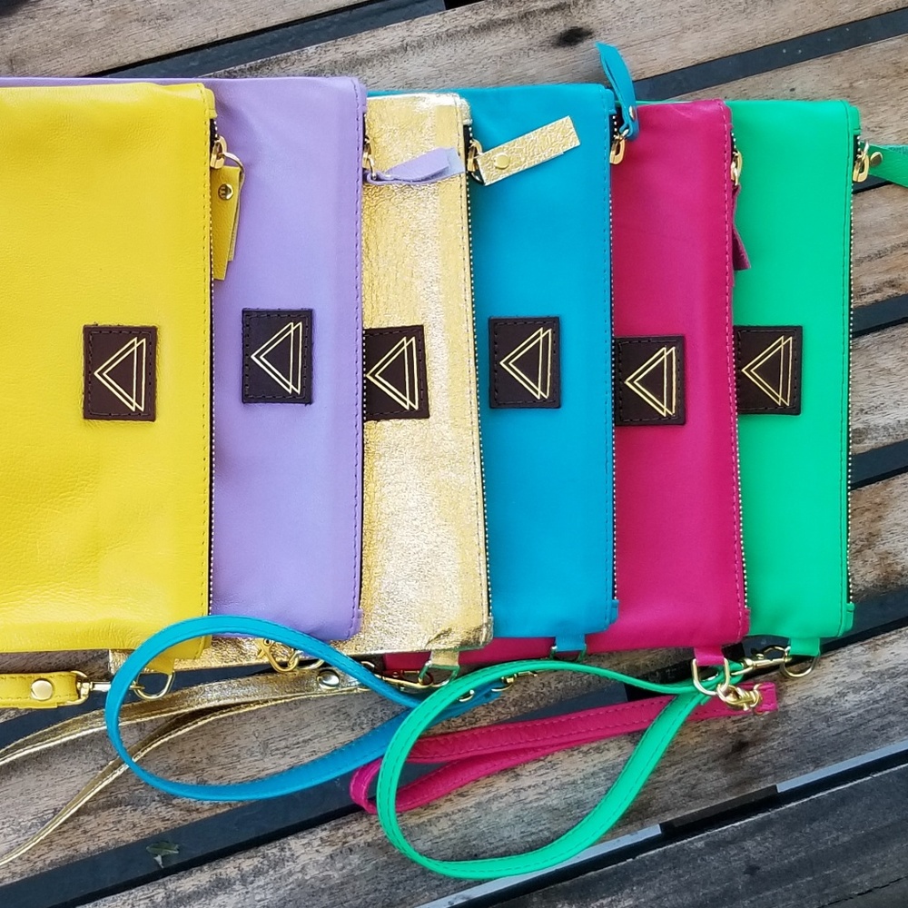 Leather cosmetic pouch